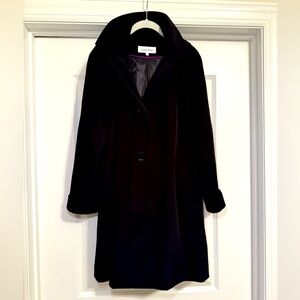 Calvin Klein Womens Black Long Sleeve Collared Pea Coat Size Large